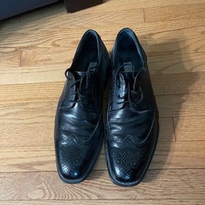 Joseph Abboud  Black Leather Wingtip Shoes